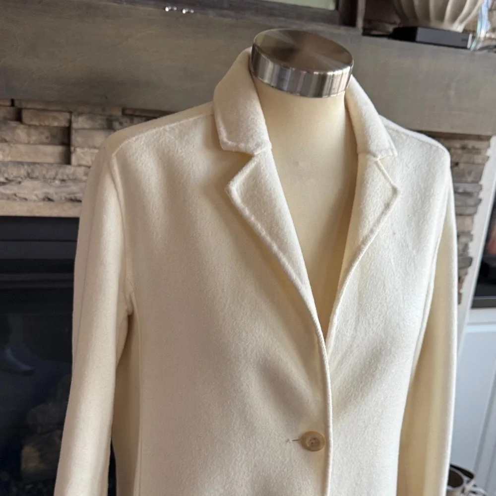 GAP Women's Cream Wool Trench Coat - Picture 4 of 13